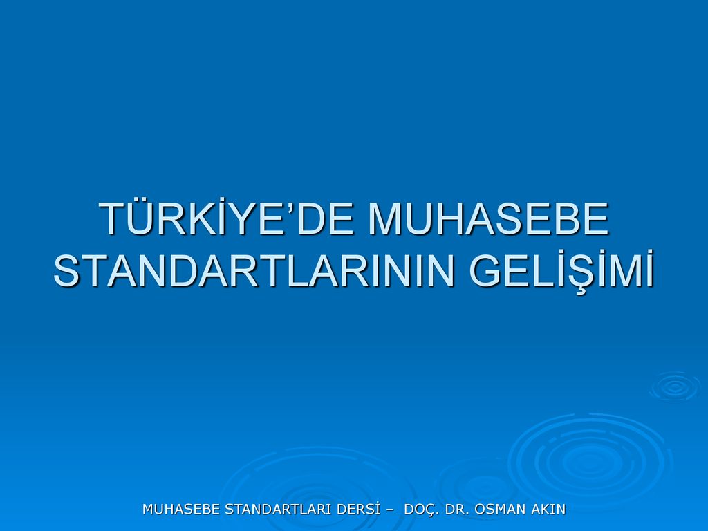 Muhasebe Standartlari Ders Ppt Indir